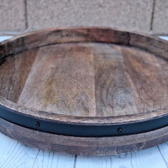 Mikasa Round Lazy Susan Serving Tray, 18-Inch, Mango Wood - Picture 1 of 16